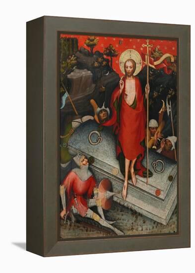 The Resurrection, SS James the Less, Bartholomew, Philip, after 1380-Master of the Trebon Altarpiece-Framed Premier Image Canvas