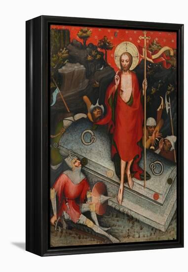 The Resurrection, SS James the Less, Bartholomew, Philip, after 1380-Master of the Trebon Altarpiece-Framed Premier Image Canvas