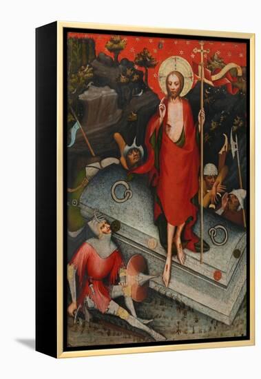 The Resurrection, SS James the Less, Bartholomew, Philip, after 1380-Master of the Trebon Altarpiece-Framed Premier Image Canvas