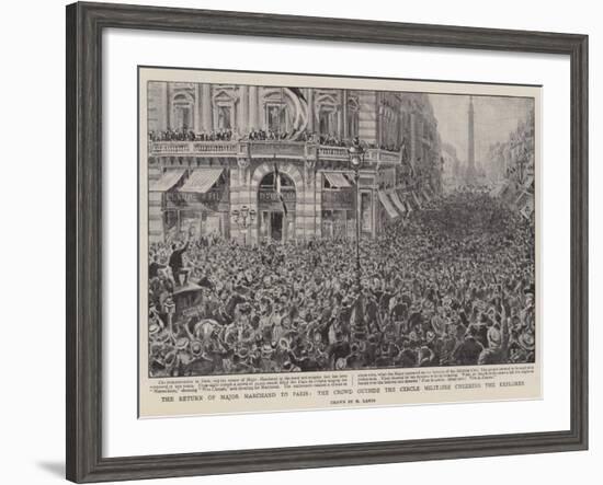 The Return of Major Marchand to Paris, the Crowd Outside the Cercle Militaire Cheering the Explorer-Henri Lanos-Framed Giclee Print