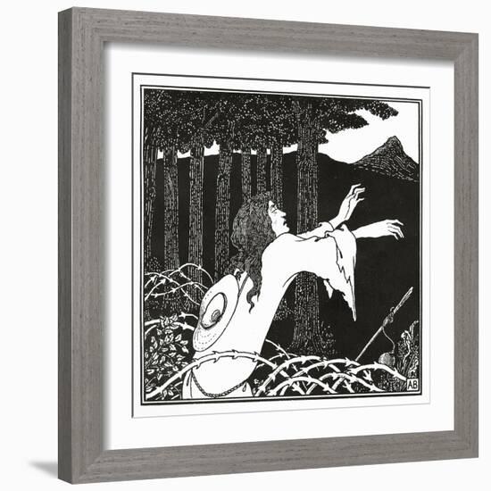 The Return of Tannhauser to the Venusberg, from 'The Story of Venus and Tannhauser', 1895-Aubrey Beardsley-Framed Giclee Print