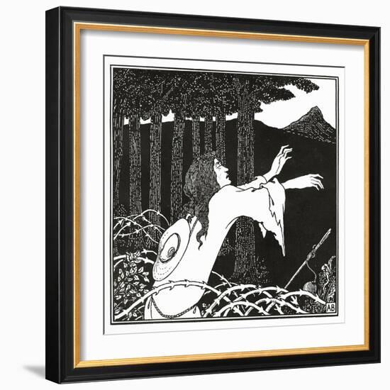 The Return of Tannhauser to the Venusberg, from 'The Story of Venus and Tannhauser', 1895-Aubrey Beardsley-Framed Giclee Print