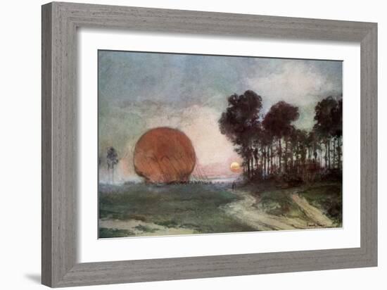 The Return of the Balloon, Artois, France, 10 June 1915-Francois Flameng-Framed Giclee Print