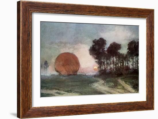 The Return of the Balloon, Artois, France, 10 June 1915-Francois Flameng-Framed Giclee Print