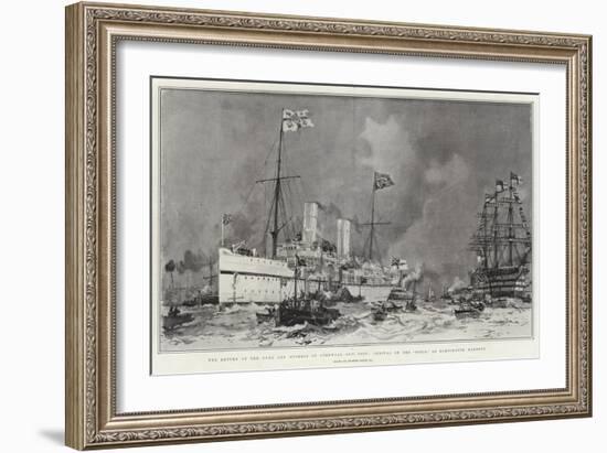 The Return of the Duke and Duchess of Cornwall and York, Arrival of the Ophir in Portsmouth Harbour-Charles Edward Dixon-Framed Giclee Print