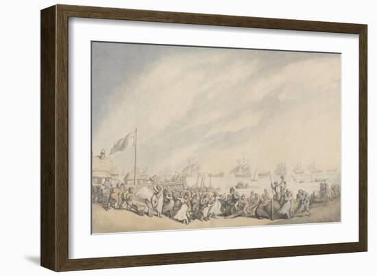 The Return of the Fleet to Great Yarmouth after the Defeat of the Dutch in 1797, C.1797-Thomas Rowlandson-Framed Giclee Print