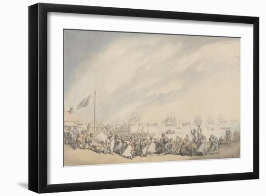 The Return of the Fleet to Great Yarmouth after the Defeat of the Dutch in 1797, C.1797-Thomas Rowlandson-Framed Giclee Print