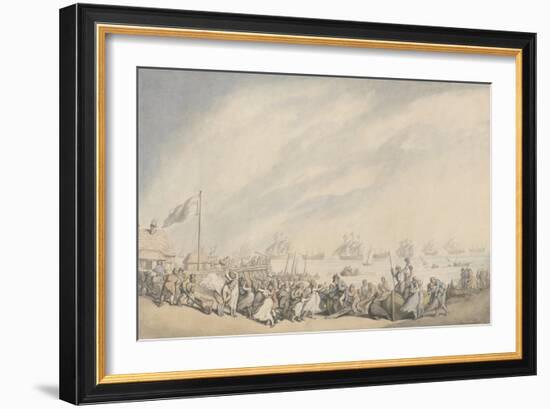 The Return of the Fleet to Great Yarmouth after the Defeat of the Dutch in 1797, C.1797-Thomas Rowlandson-Framed Giclee Print