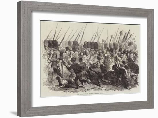 The Return of the Guards, a Street Scene-null-Framed Giclee Print