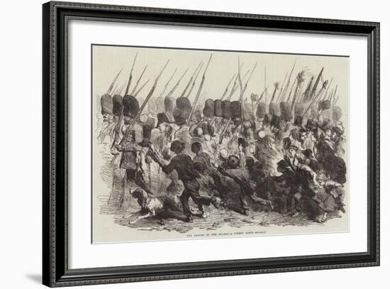 The Return of the Guards, a Street Scene-null-Framed Giclee Print