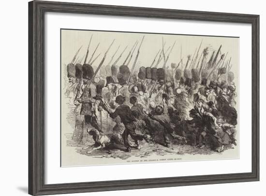 The Return of the Guards, a Street Scene-null-Framed Giclee Print