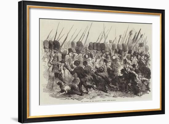 The Return of the Guards, a Street Scene-null-Framed Giclee Print