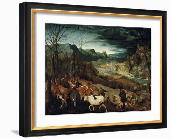 The Return of the Herd, 1565-Pieter Bruegel the Elder-Framed Giclee Print
