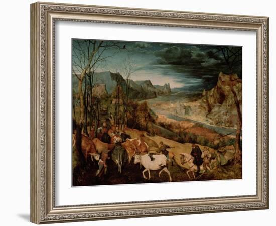 The Return of the Herd (Autumn) 1565-Pieter Bruegel the Elder-Framed Giclee Print