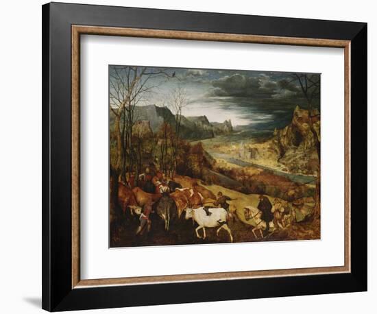 The Return of the Herd. (From: the Seasons), 1565-Pieter Bruegel the Elder-Framed Giclee Print