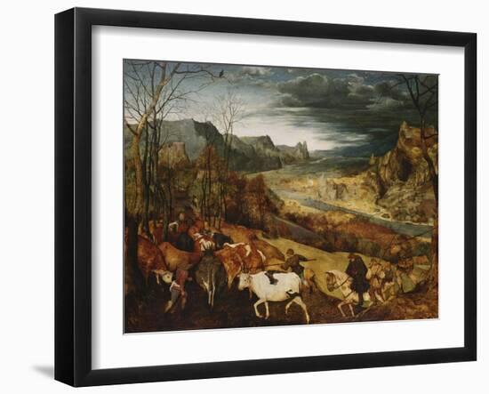 The Return of the Herd. (From: the Seasons), 1565-Pieter Bruegel the Elder-Framed Giclee Print