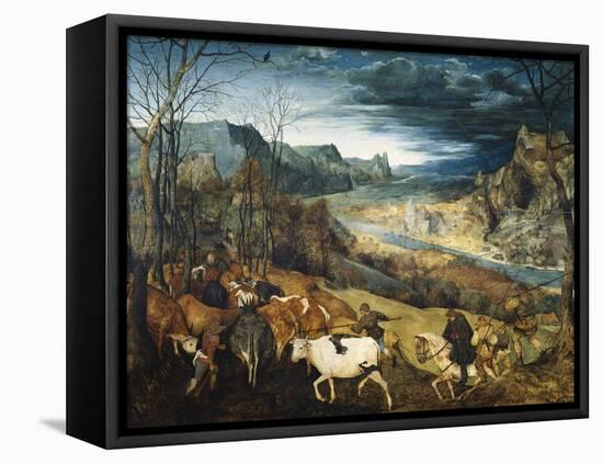 The Return of the Herd-Pieter Bruegel the Elder-Framed Stretched Canvas