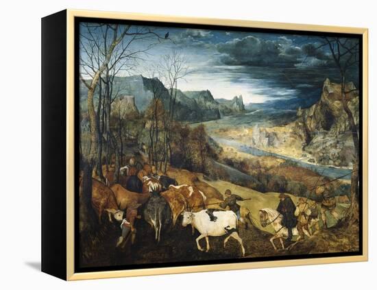 The Return of the Herd-Pieter Bruegel the Elder-Framed Stretched Canvas