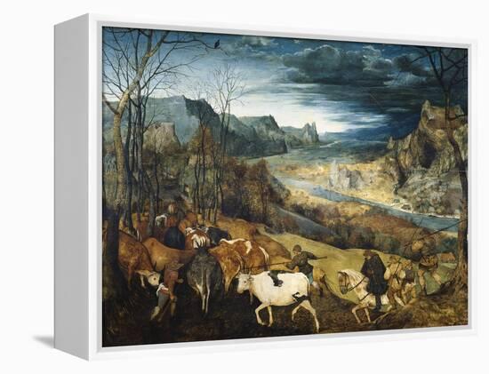 The Return of the Herd-Pieter Bruegel the Elder-Framed Stretched Canvas