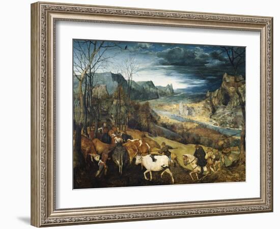 The Return of the Herd-Pieter Bruegel the Elder-Framed Art Print