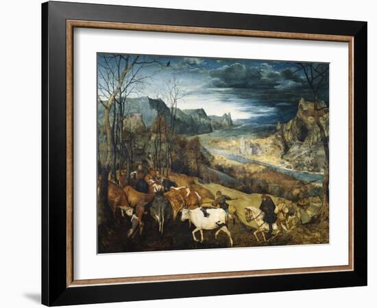 The Return of the Herd-Pieter Bruegel the Elder-Framed Art Print