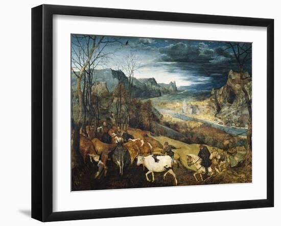 The Return of the Herd-Pieter Bruegel the Elder-Framed Art Print