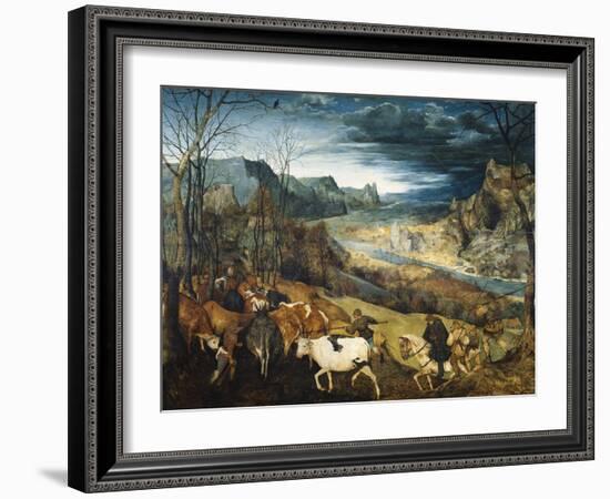 The Return of the Herd-Pieter Bruegel the Elder-Framed Art Print