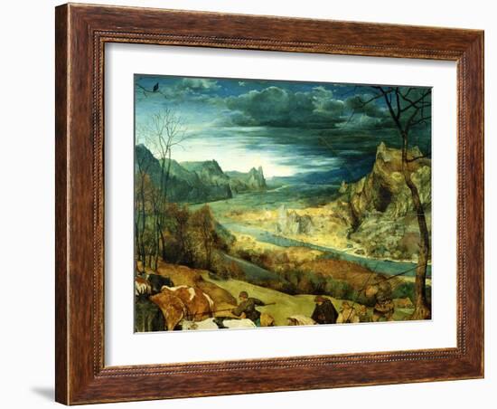 The Return of the Herd-Pieter Bruegel the Elder-Framed Giclee Print