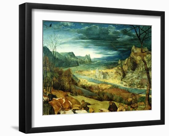The Return of the Herd-Pieter Bruegel the Elder-Framed Giclee Print