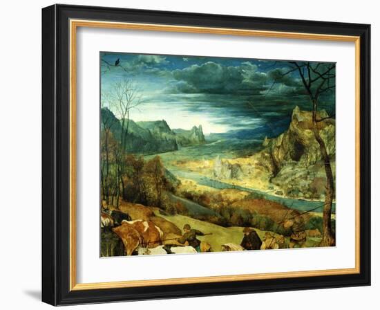 The Return of the Herd-Pieter Bruegel the Elder-Framed Giclee Print