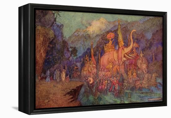 The Return of the Heroes Slain in the Battle of Eighteen Days-Warwick Goble-Framed Premier Image Canvas