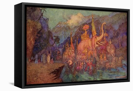 The Return of the Heroes Slain in the Battle of Eighteen Days-Warwick Goble-Framed Premier Image Canvas