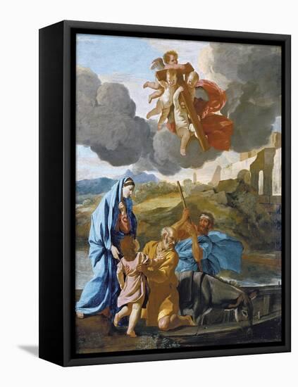 The Return of the Holy Family from Egypt-Nicolas Poussin-Framed Premier Image Canvas