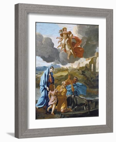 The Return of the Holy Family from Egypt-Nicolas Poussin-Framed Giclee Print