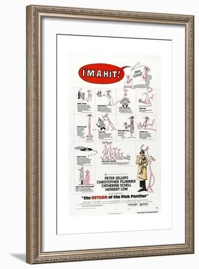 The Return of the Pink Panther, US poster, Peter Sellers, 1975-null-Framed Art Print