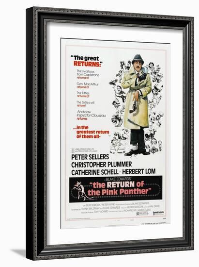 The Return of the Pink Panther, US poster, Peter Sellers, 1975-null-Framed Premium Giclee Print