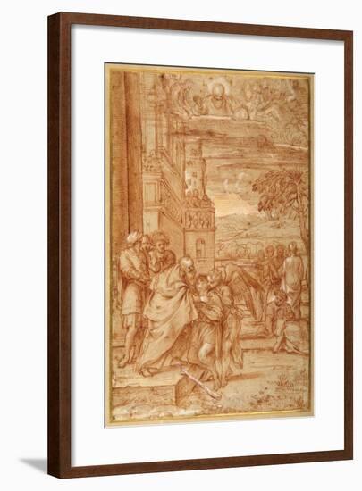 The Return of the Prodigal Son, after Annibale Carracci-Annibale Carracci-Framed Giclee Print