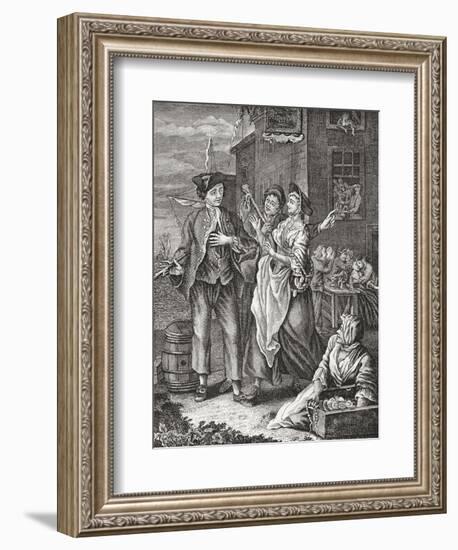 The Return of the Sailor. Prostitutes Proposition a Returning Sailor in a Port City. after an 18th-null-Framed Giclee Print