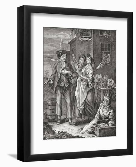 The Return of the Sailor. Prostitutes Proposition a Returning Sailor in a Port City. after an 18th-null-Framed Giclee Print