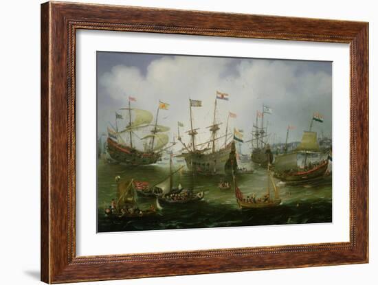 The Return to Amsterdam of the Fleet of the Dutch East India Company in 1599-Andries van Eertvelt-Framed Giclee Print