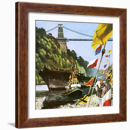 The Return to Bristol of Brunel's Great Ship the Ss Great Britain-English School-Framed Giclee Print