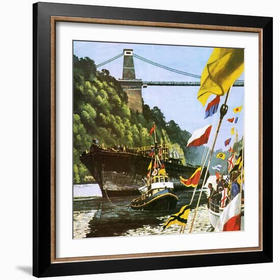 The Return to Bristol of Brunel's Great Ship the Ss Great Britain-English School-Framed Giclee Print