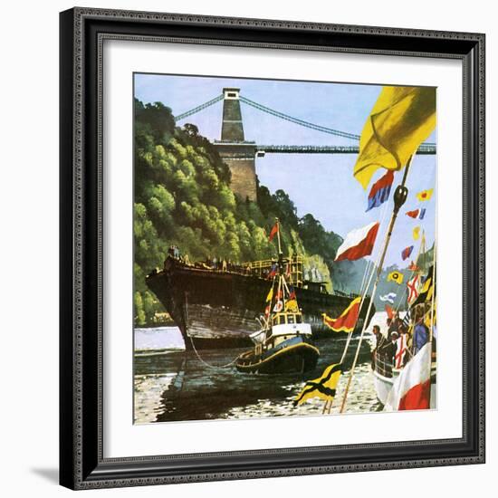 The Return to Bristol of Brunel's Great Ship the Ss Great Britain-English School-Framed Giclee Print