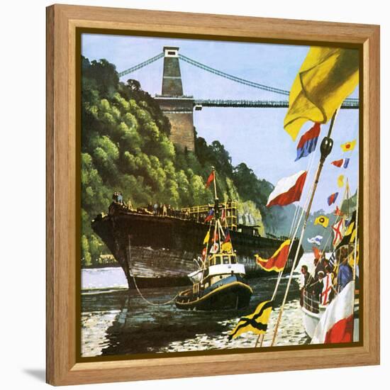 The Return to Bristol of Brunel's Great Ship the Ss Great Britain-English School-Framed Premier Image Canvas
