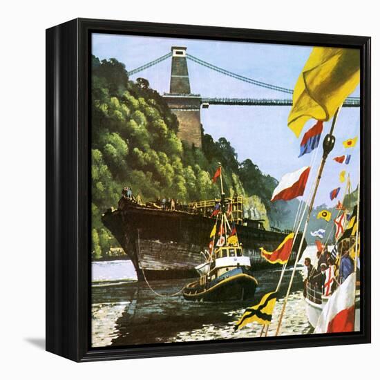 The Return to Bristol of Brunel's Great Ship the Ss Great Britain-English School-Framed Premier Image Canvas