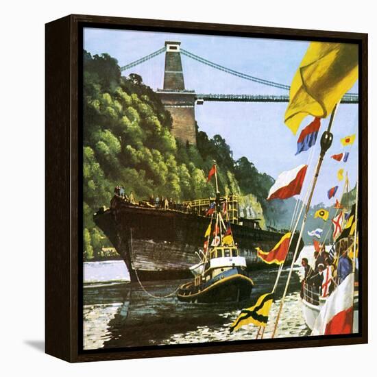 The Return to Bristol of Brunel's Great Ship the Ss Great Britain-English School-Framed Premier Image Canvas