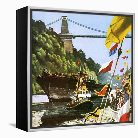 The Return to Bristol of Brunel's Great Ship the Ss Great Britain-English School-Framed Premier Image Canvas