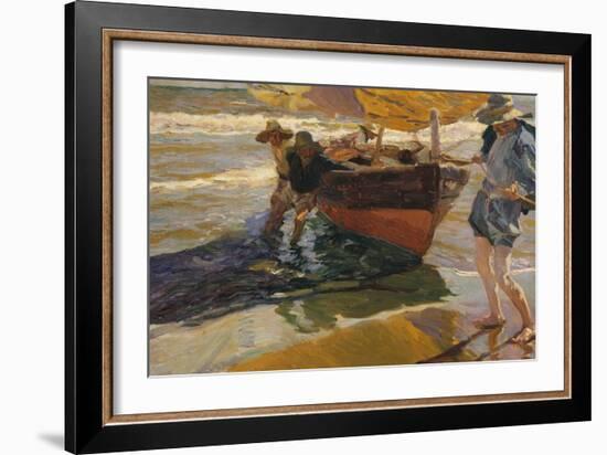 The Returned of the Fishing-Joaquín Sorolla y Bastida-Framed Giclee Print