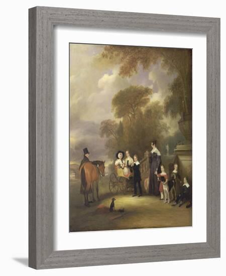 The Rev and Mrs Henry Palmer with their Six Younger Children at Withcote Hall-John E. Ferneley-Framed Giclee Print