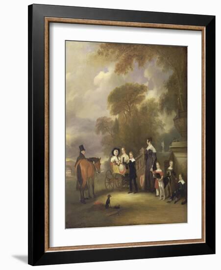 The Rev and Mrs Henry Palmer with their Six Younger Children at Withcote Hall-John E. Ferneley-Framed Giclee Print